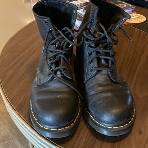 Dr. Martens  classic 1460 8 hole Black Leather Boots with size 11 us worn twice